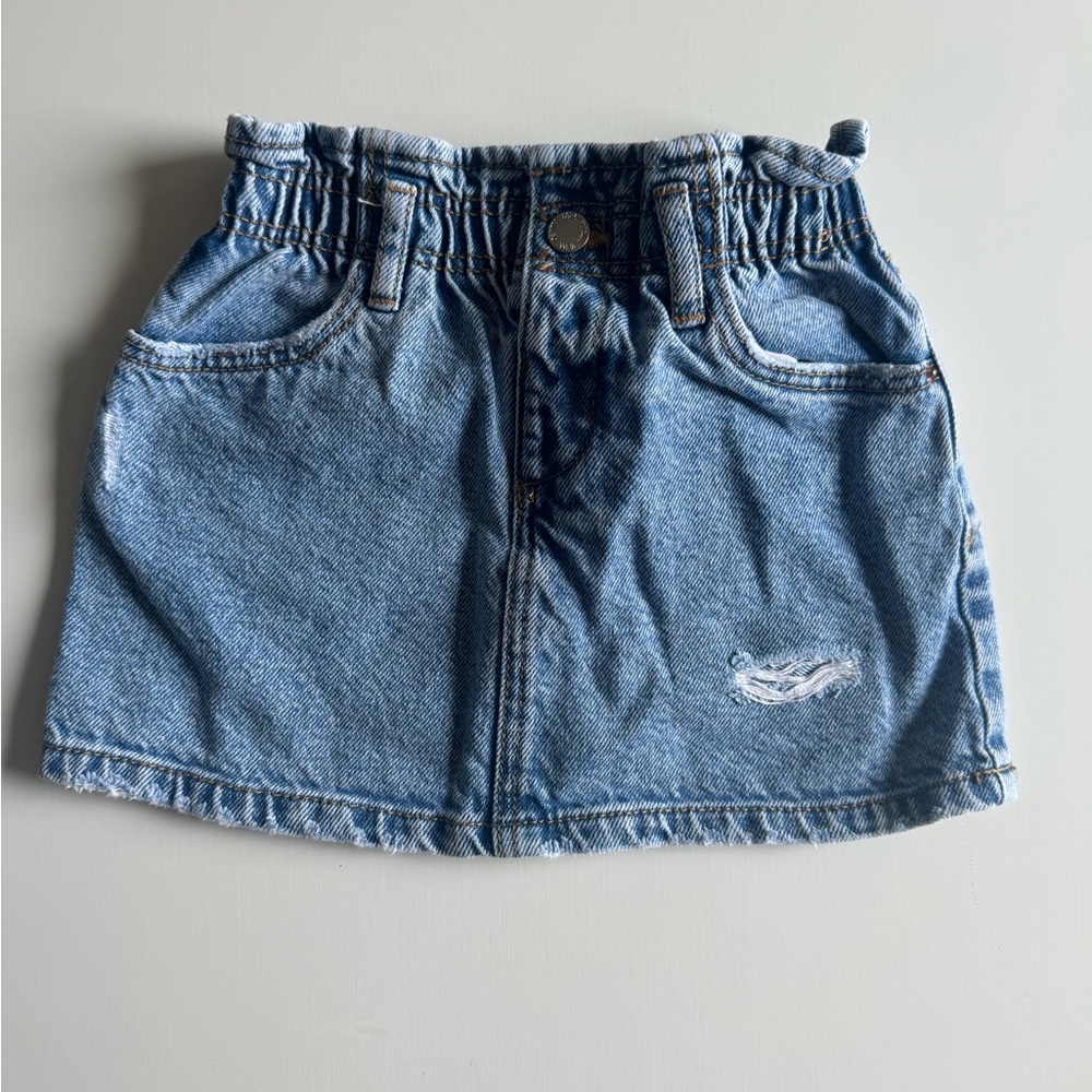 Zara Ripped Denim Skirt